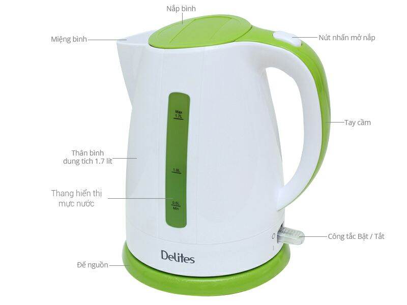 Ấm siêu tốc Delites 1.7 lít ST17P01WG

- hàng trưng bày