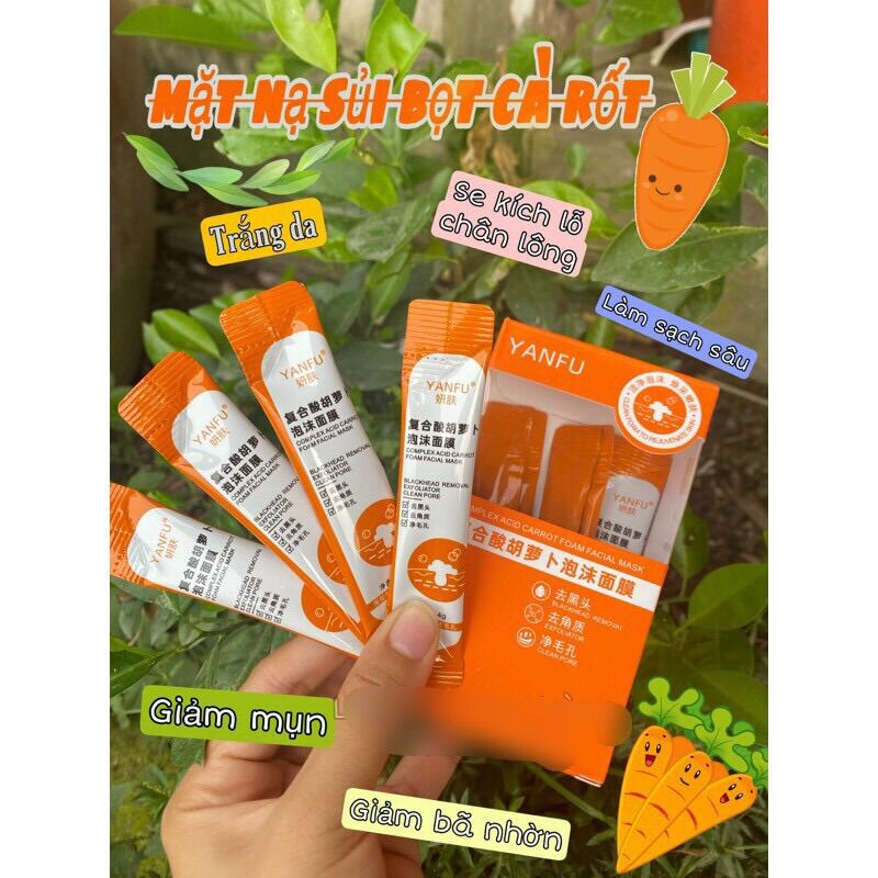 Mặt Nạ Sủi Bọt Cà Rốt hộp 12 gói