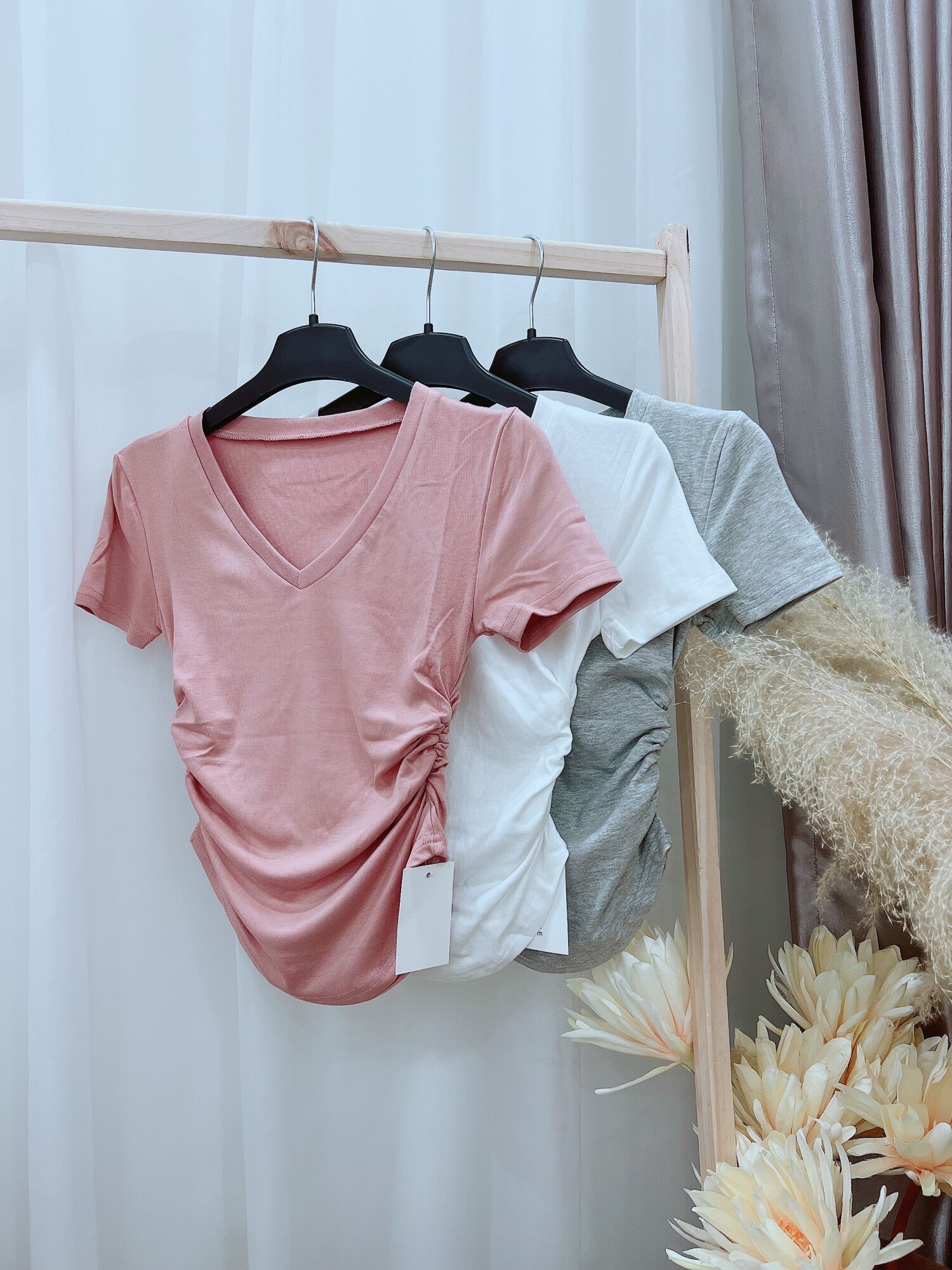 Áo cotton crotop nhún eo