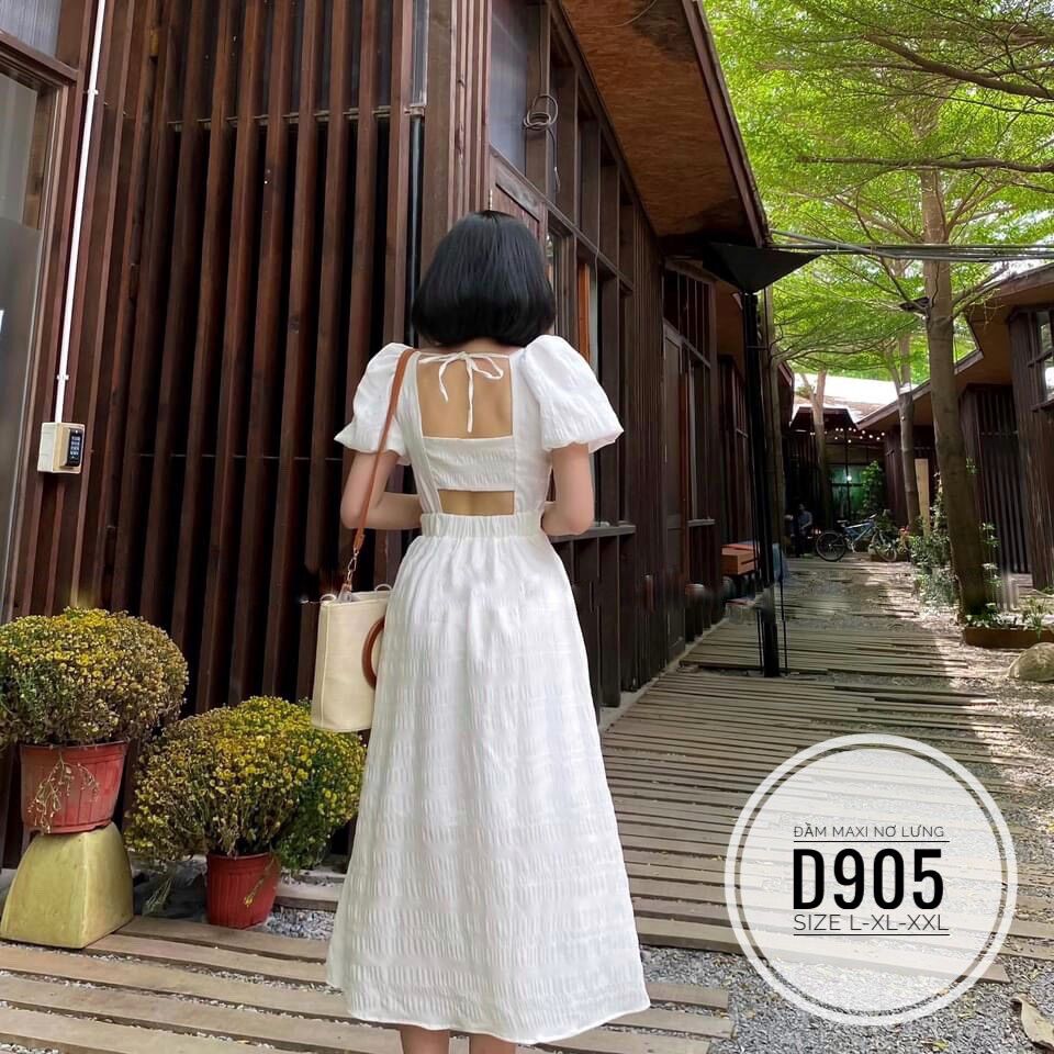 60-90kg BIGSIZE ĐẦM MAXI THẮT NƠ LƯNG D905