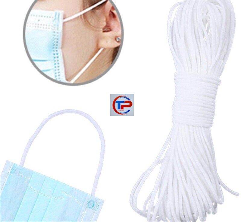 10m dây thun cao cấp màu trắng may khẩu trang 4mm