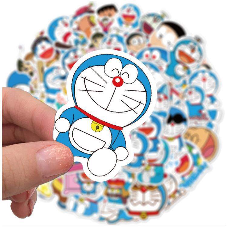 Set 50 miếng sticker hình dán chống nước Doraemon