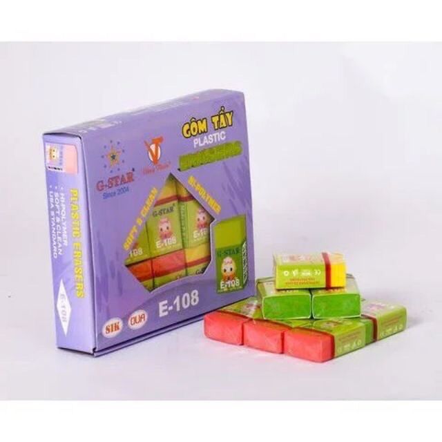 Set 10 cục GÔM (tẩy) học sinh (có 3 Màu)