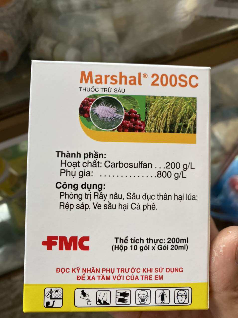 Marshal 200SC gói 20ml đặc trừ rầy rệp sâu đục thân