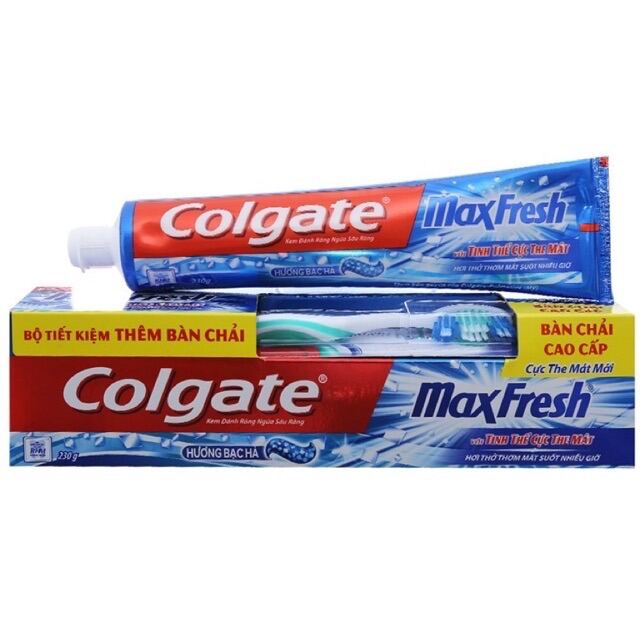 [HCM]Kem đánh răng Colgate maxfresh 230g tặng bàn chải