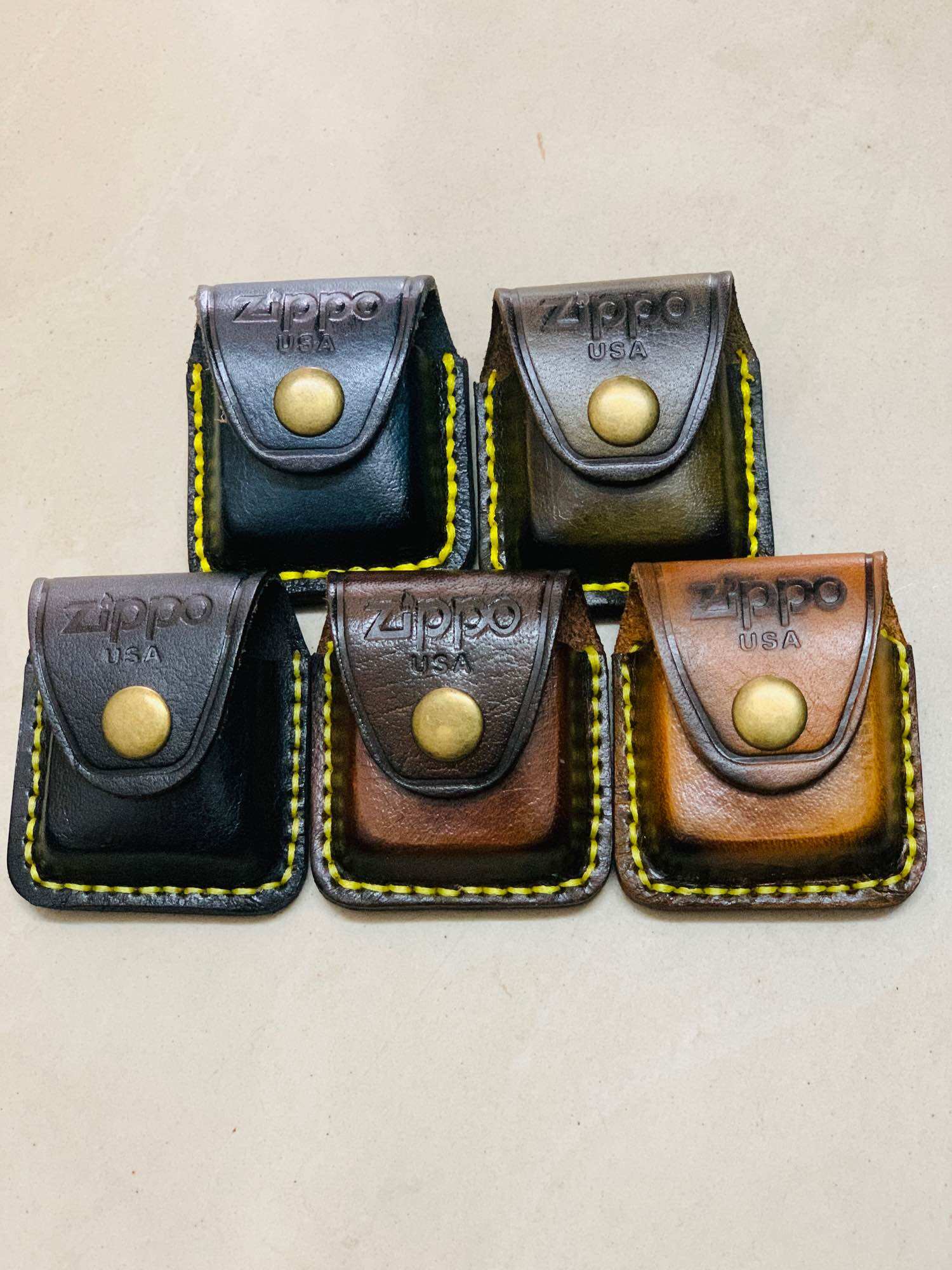 Bao da Zippo làm thủ công bằng 100% da bò thật