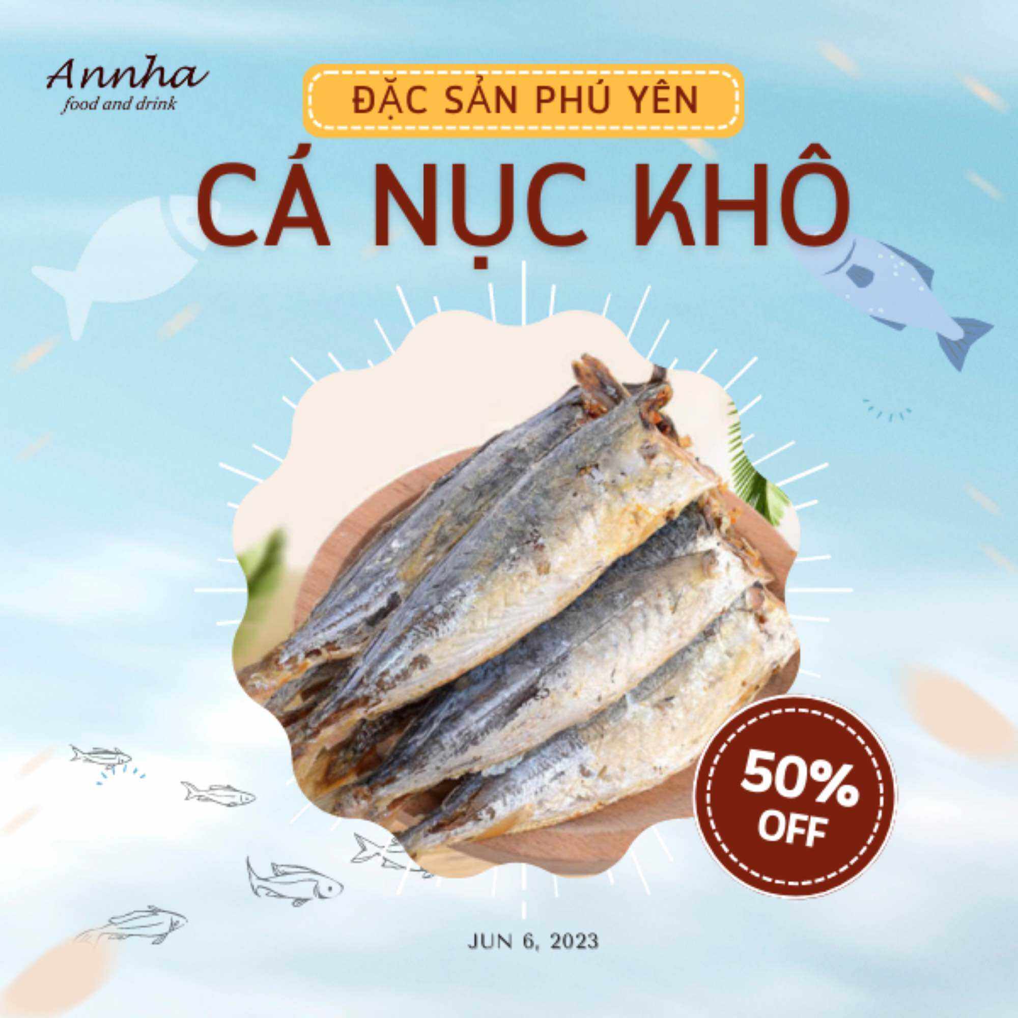1kg Cá nục khô xuất khẩu đặc sản Phú Yên