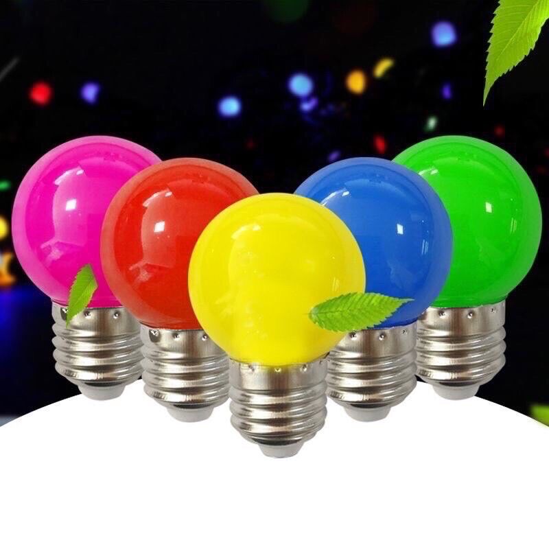 [BÓNG ĐẸP] BÓNG ĐÈN LED BÓNG CHANH nhiều màu 1W ☘️Tiết kiệm điện- độ bền cao☘️ Bóng Led trang trí đủ màu sắc trắng xanh