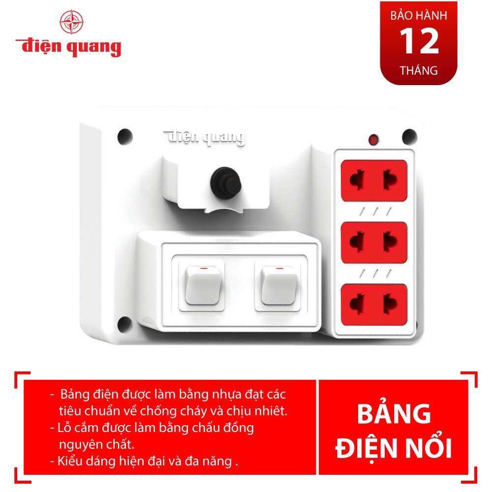 Bảng điện nổi 2 công tắc điện quang