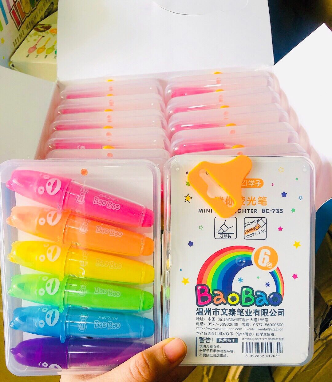 Set bút dạ quang 6 màu BaoBao