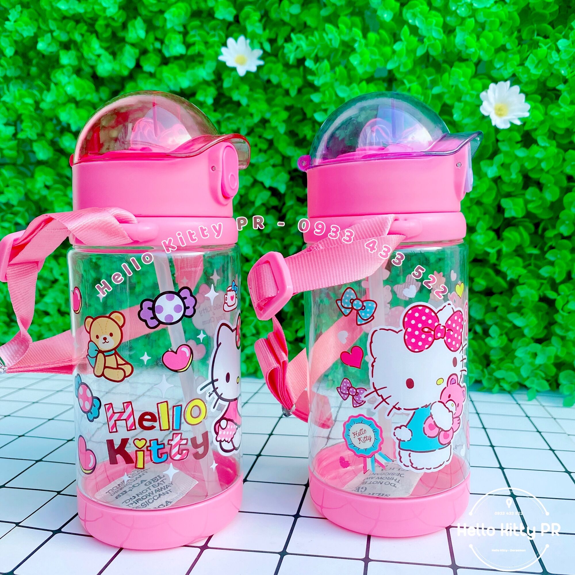 Bình nước dung tích 500ml Hello Kitty có dây đeo