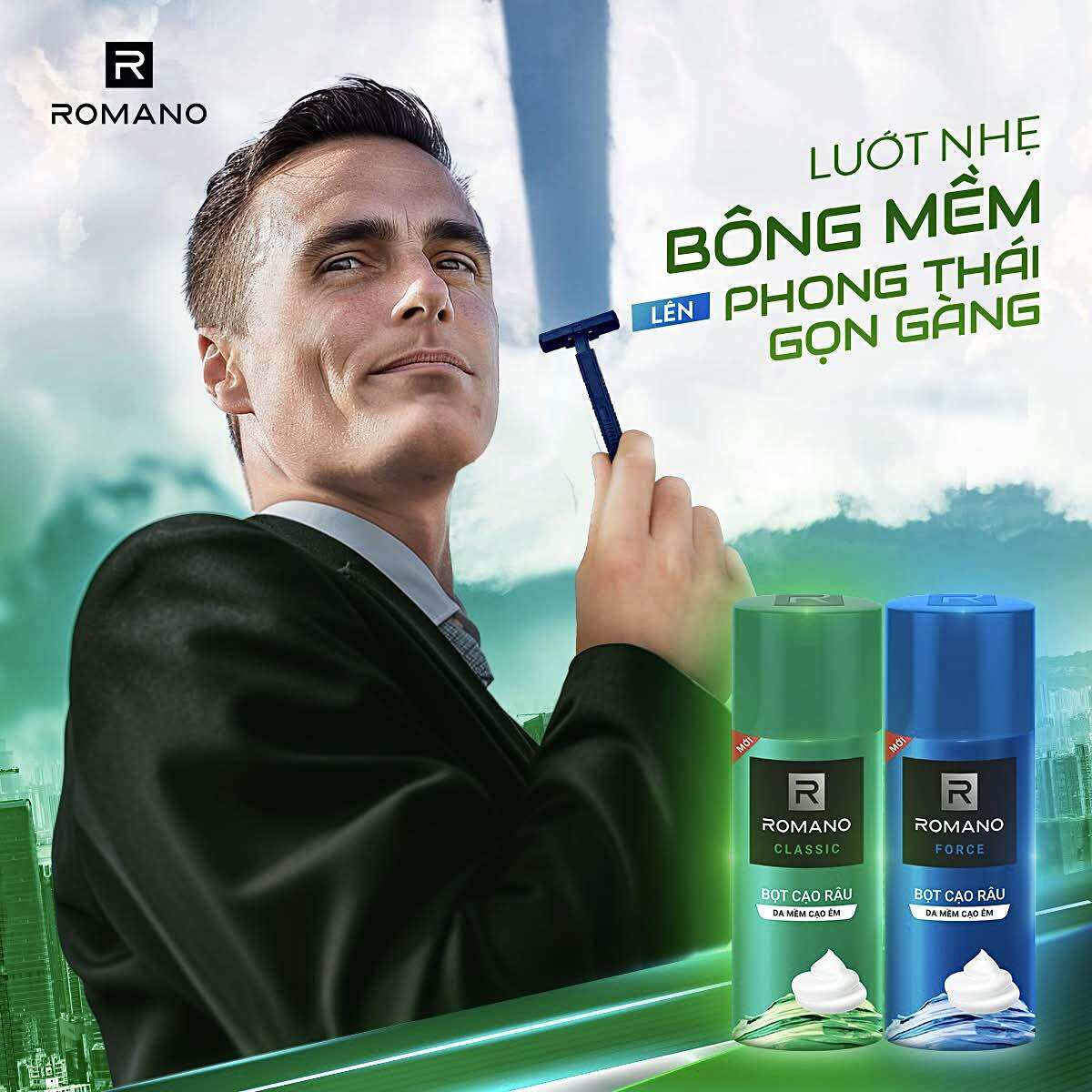 BỌT CẠO RÂU ROMANO HƯƠNG CLASSIC & FORCE 175ML