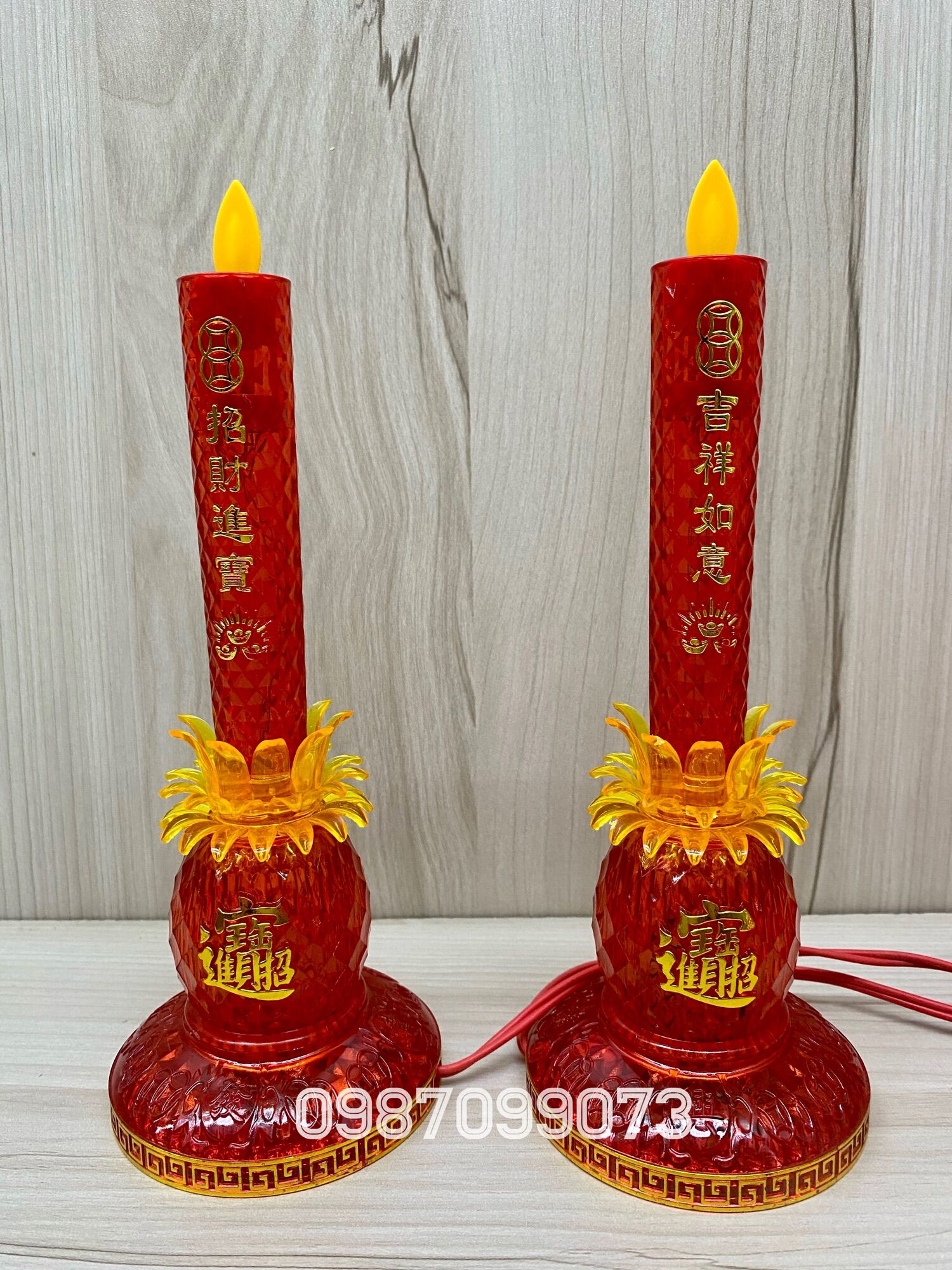 Đèn nến led trái thơm, đèn nến led thỏi vàng siêu sáng cao 23cm