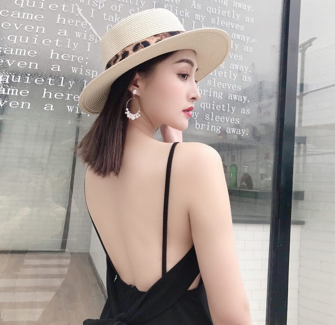 Nón mũ cói vành nhỏ đai da beo