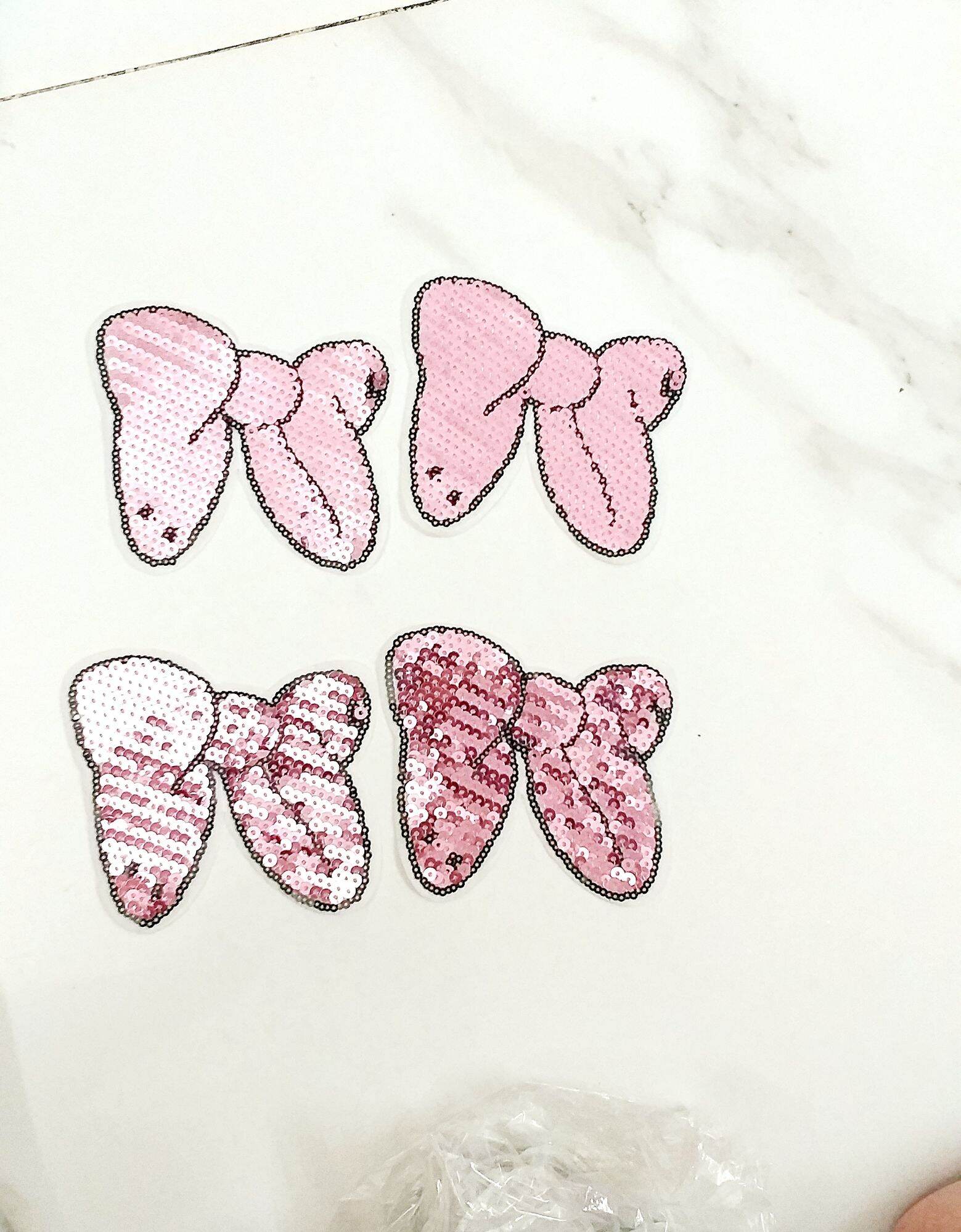 Hình kim sa ủi nhiệt trang trí lên áo