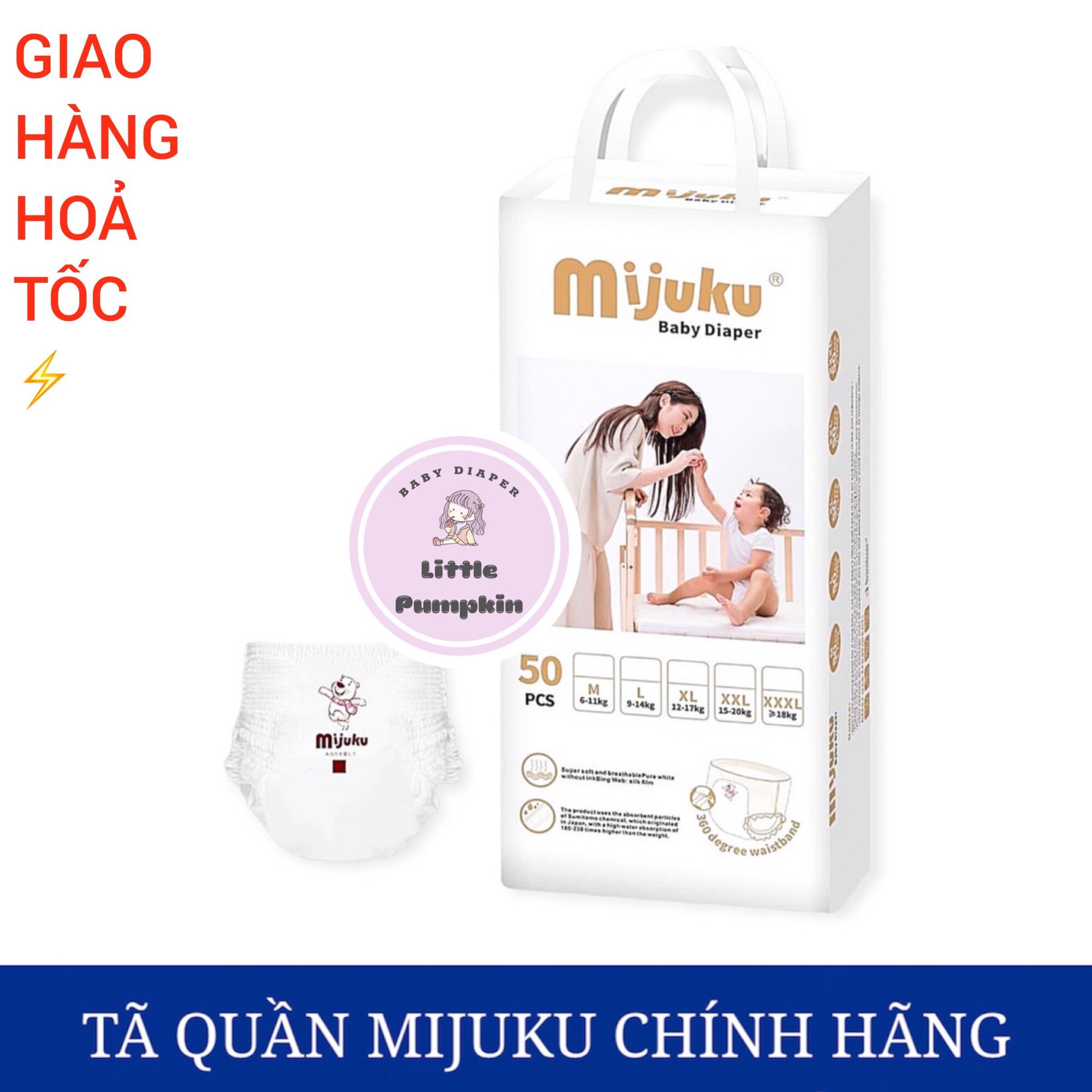 Bỉm quần/tã quần mijuku cho bé đủ size