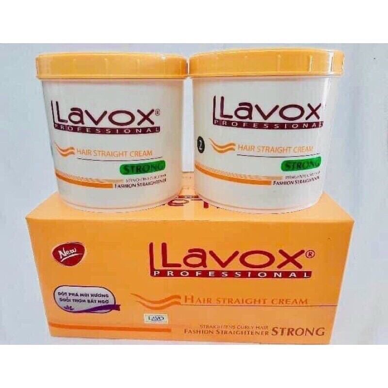 Thuốc duỗi tóc Lavox màu cam 1000ml*2 hủ