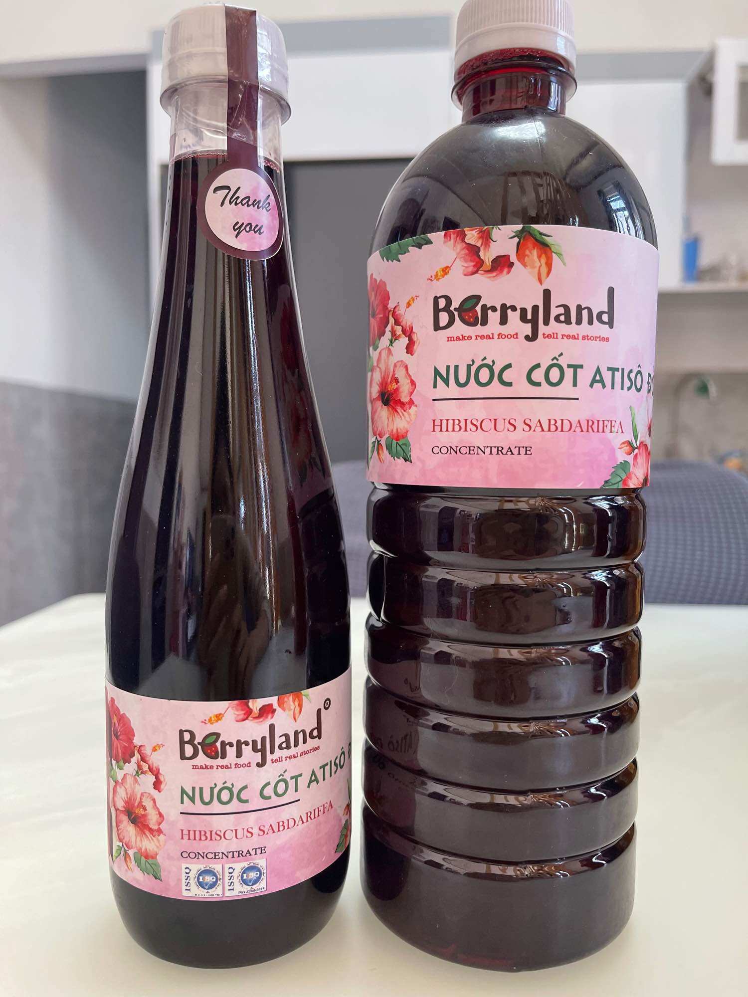 (Mua 1 tặng 1) Nước cốt hoa atiso đỏ Berryland 1 lít red archichoke