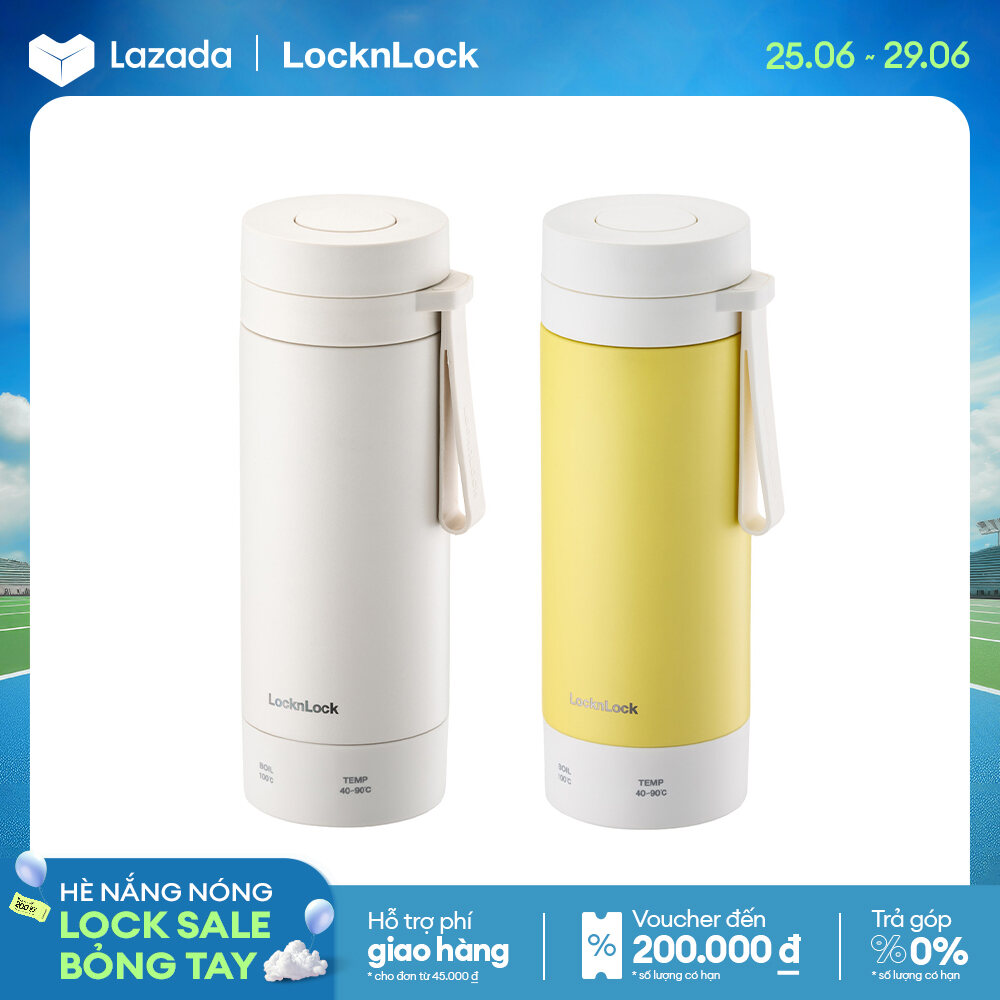 Bình đun giữ nhiệt Lock&Lock Heating tumbler EJC723, công suất 300W, dung tích 300ml - Màu ngà / Màu vàng nhạt