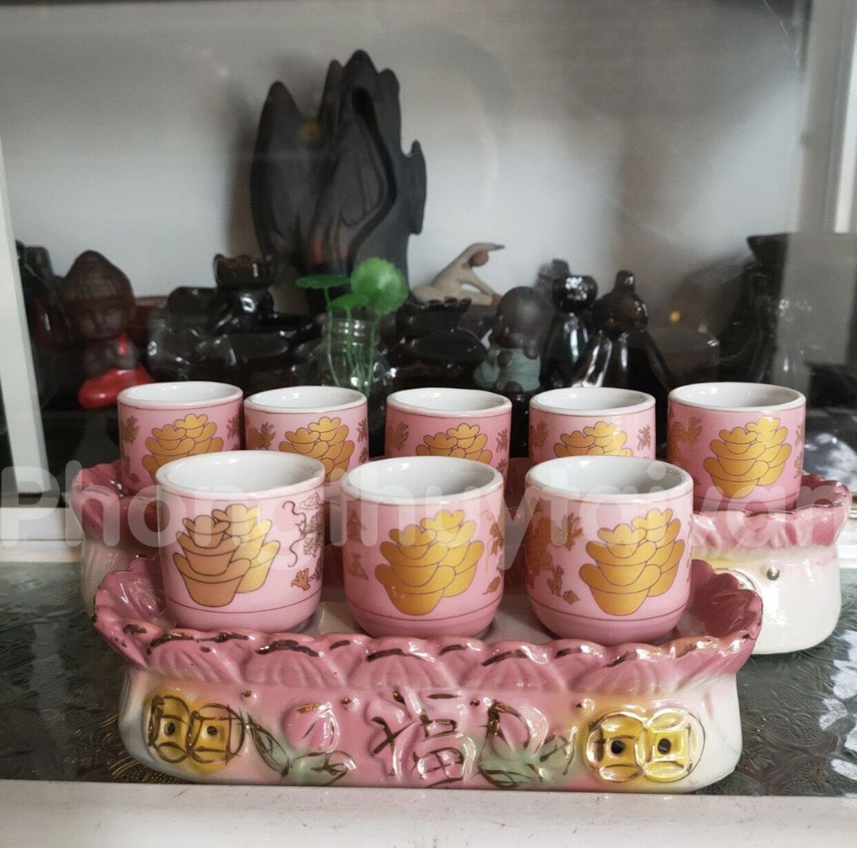 COMBO ĐỒ SỨ TRƯNG BÀN THỜ HÌNH ĐÀO HỒNG