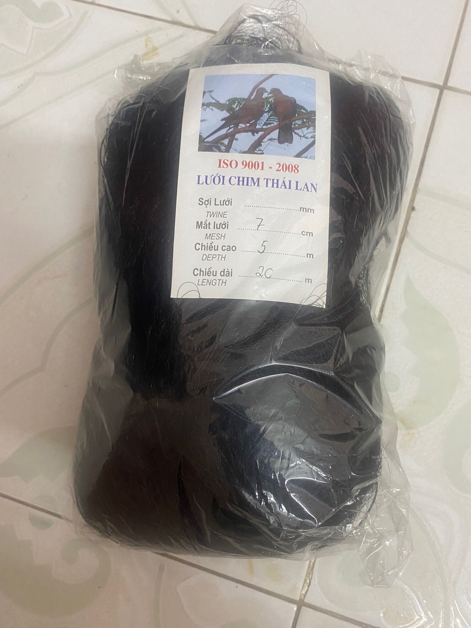 Lưới bẫy chim, lưới tàng hình mắt lưới 7cm cao 5m