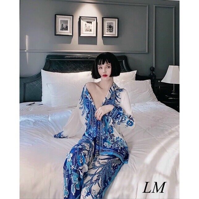 Bộ Lụa Mặc Nhà QC mẫu Hot Chim Phượng Siêu Sang