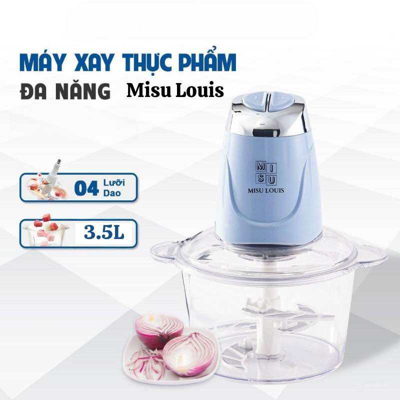 [Tặng lưỡi dao] (màu ngẫu nhiên) Máy Xay Thực Phẩm Đa Năng Cối Thuỷ Tinh Xay Thịt Misu Louis Công Su