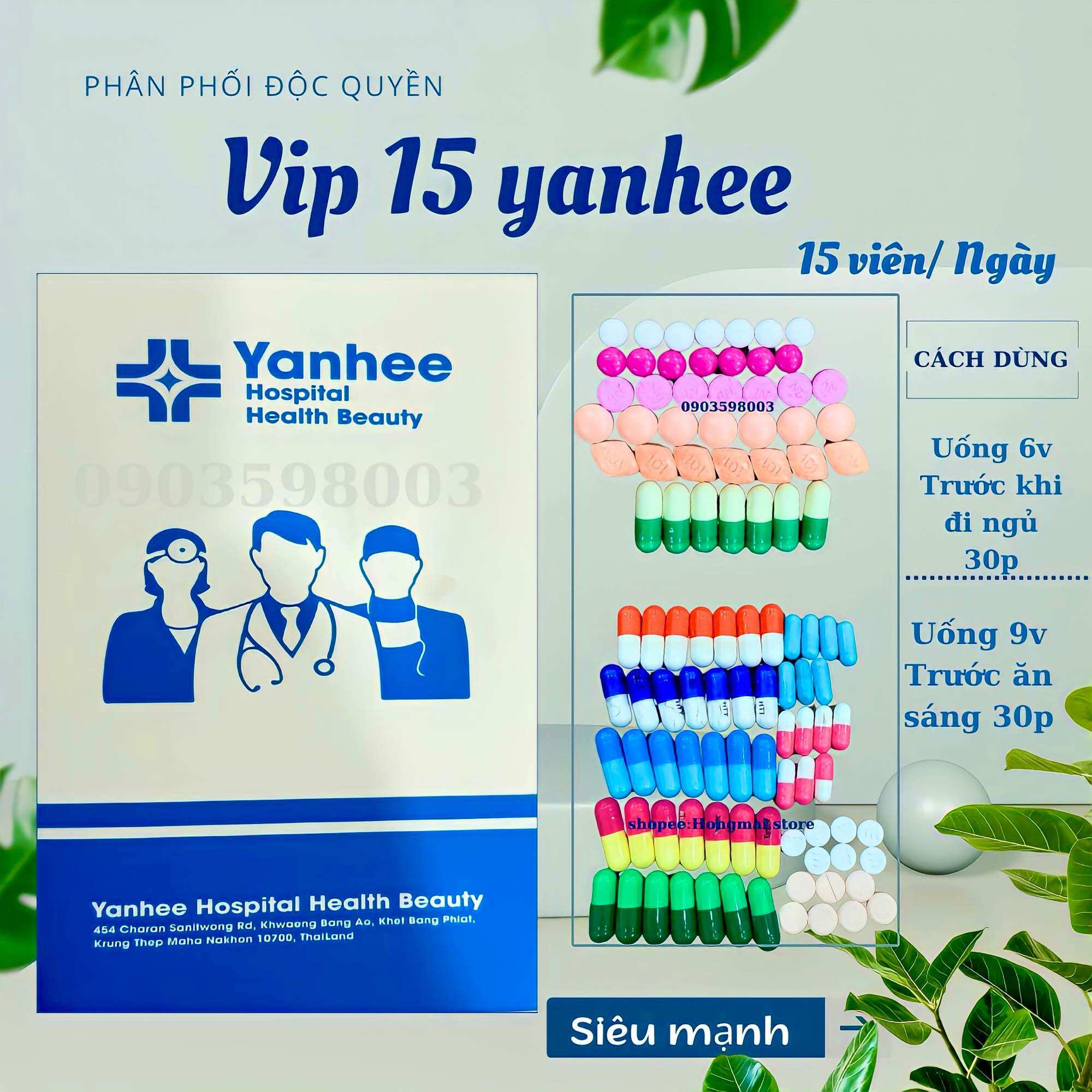 Giảm Cân Vip 15 Yanhee Thái Lan giảm siêu tốc Liệu trình 7 ngày