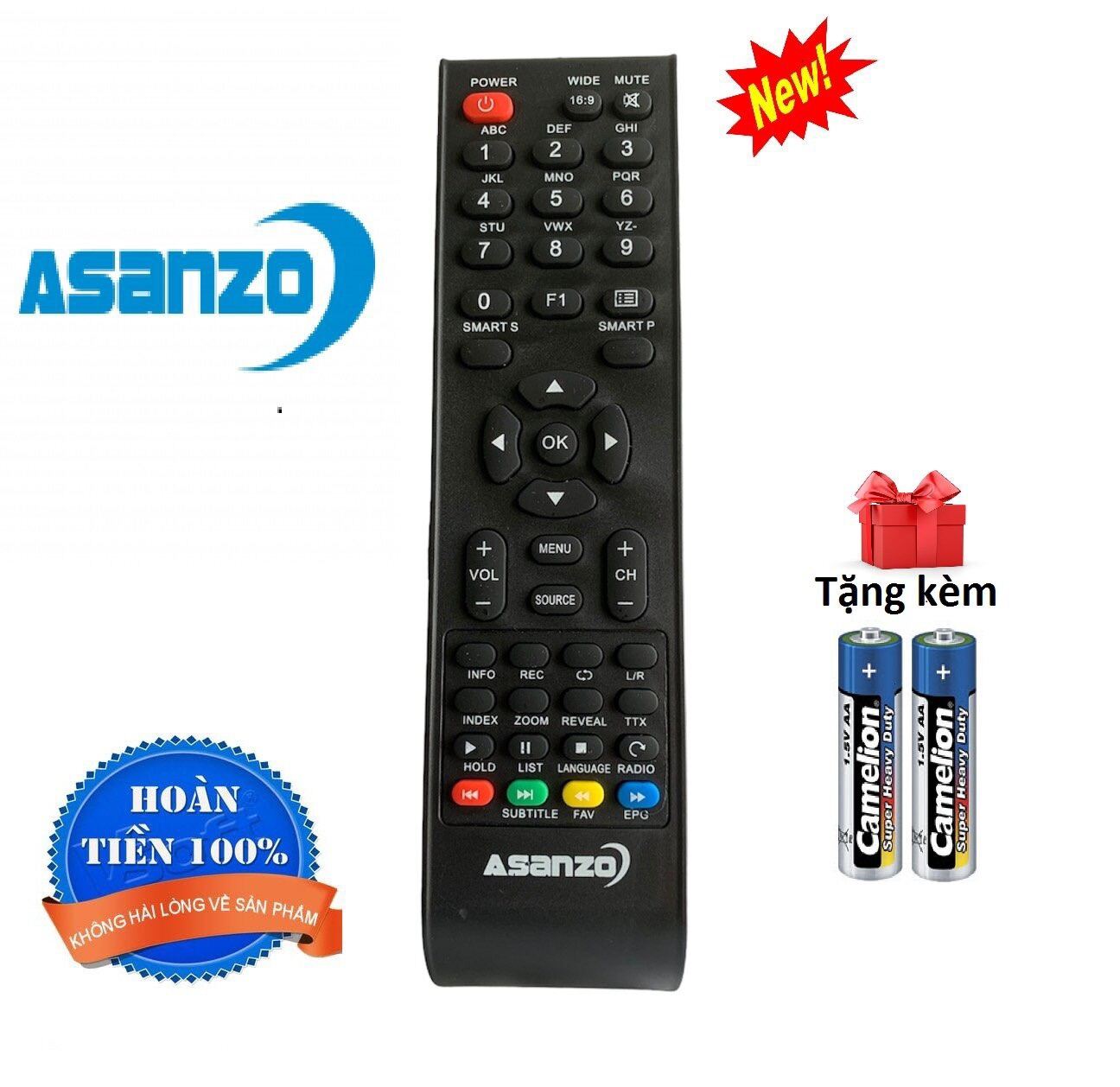 Bảng giá Điều khiển tivi Asanzo các dòng Asanzo LED/LCD smart TV - Hàng tốt [ tặng kèm pin ]