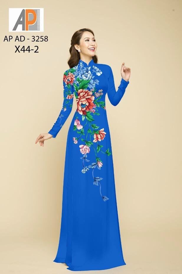 Vải áo dài in hoa eo
