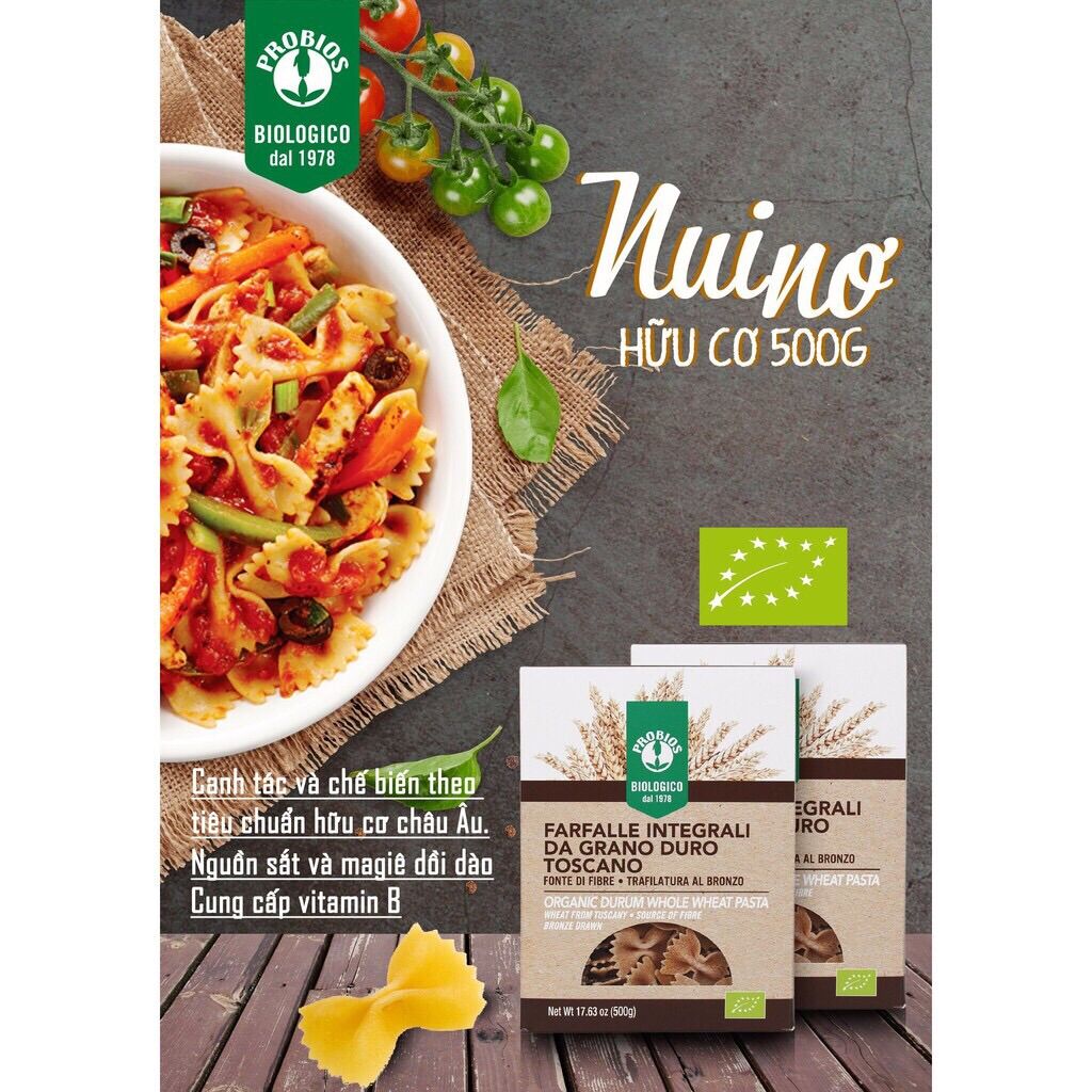 [ Tách lẻ 50g ] Nui ống đậu lăng vàng hữu cơ Probios - Ý