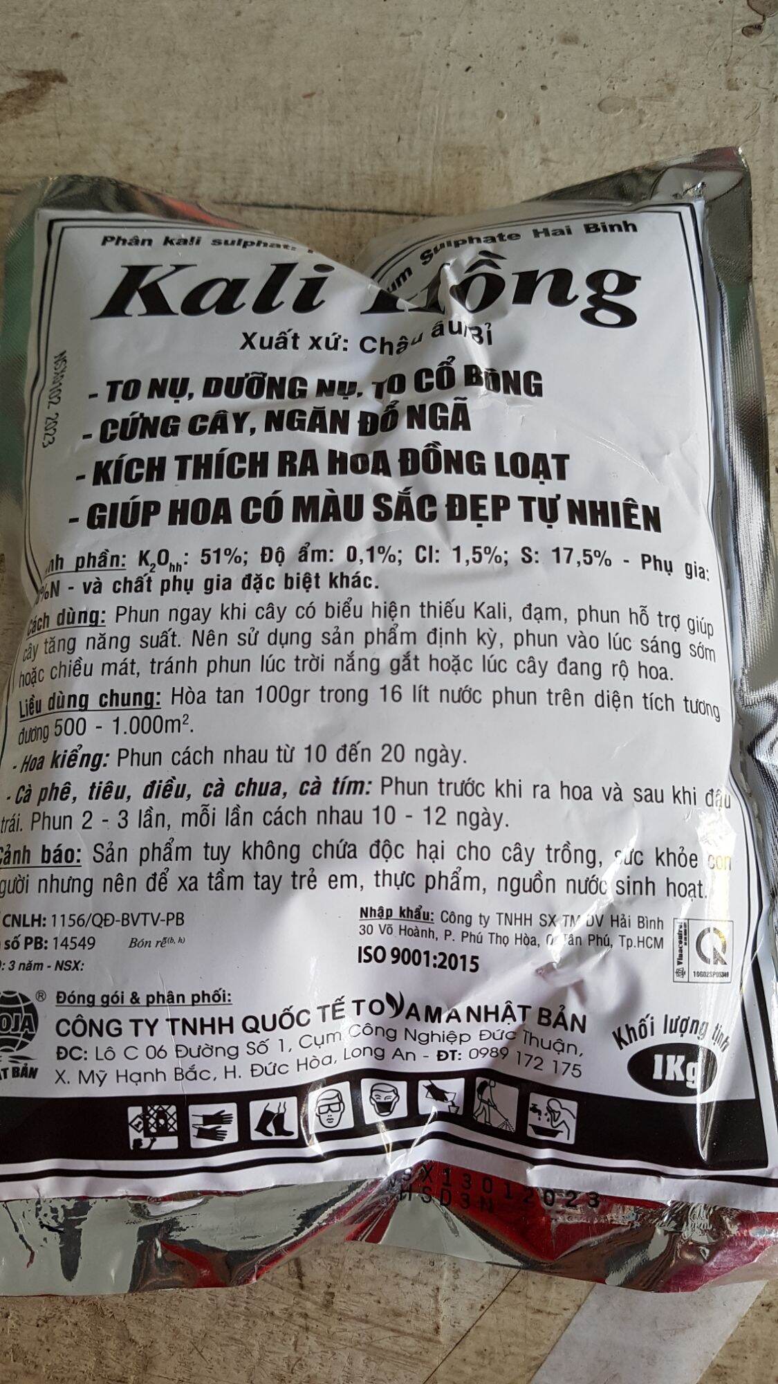 Phân Kali Sunphat KALI HỒNG (1kg)