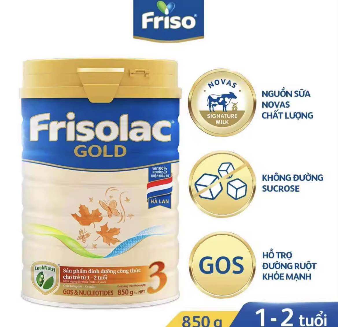 Sữa Bột Frisolac Gold 3 Lon 850g - Date 2024