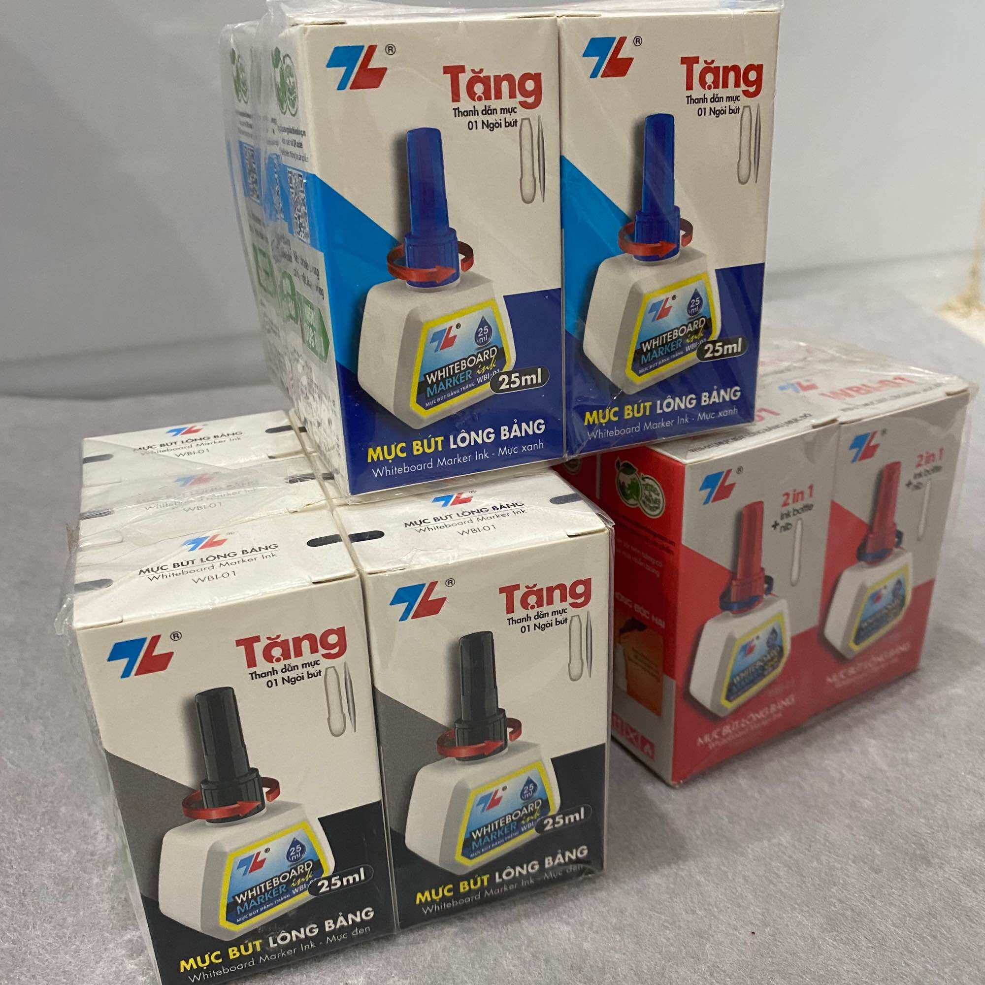 Lốc 6 chai mực lông bảng thiên long tl wbi-01 dùng châm bút lông bảng