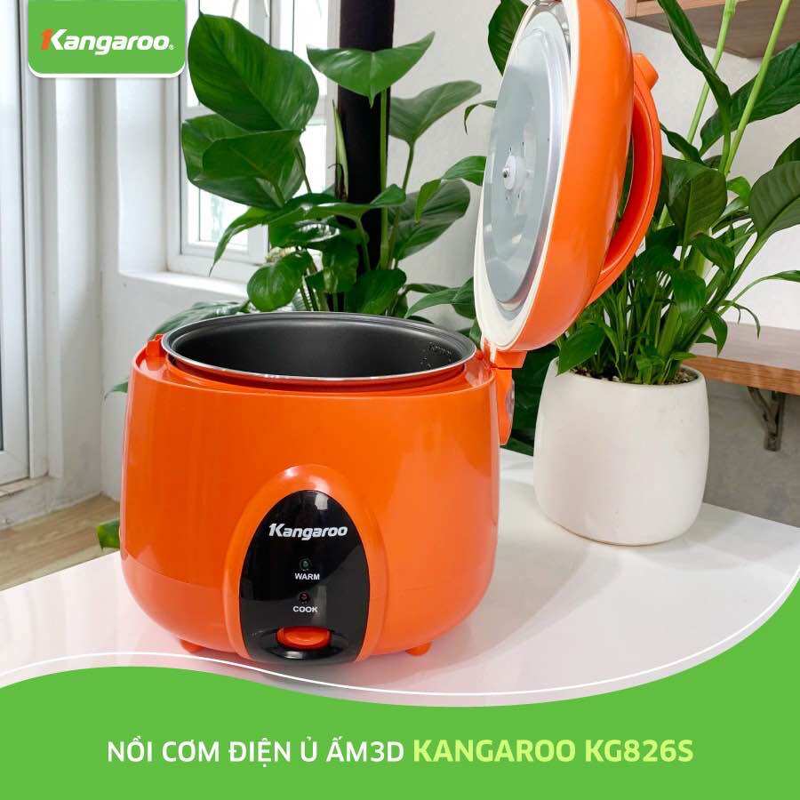Nồi cơm điện KANGAROO KG826S 1.2L [ CHÍNH HÃNG 100% - KÍCH HOẠT BẢO HÀNH ĐIỆN TỬ 1 NĂM]