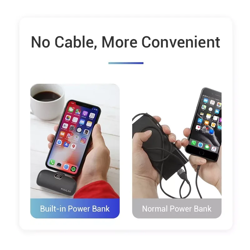 Sạc dự phòng mini Kuulaa 5000mah, type C màu tím