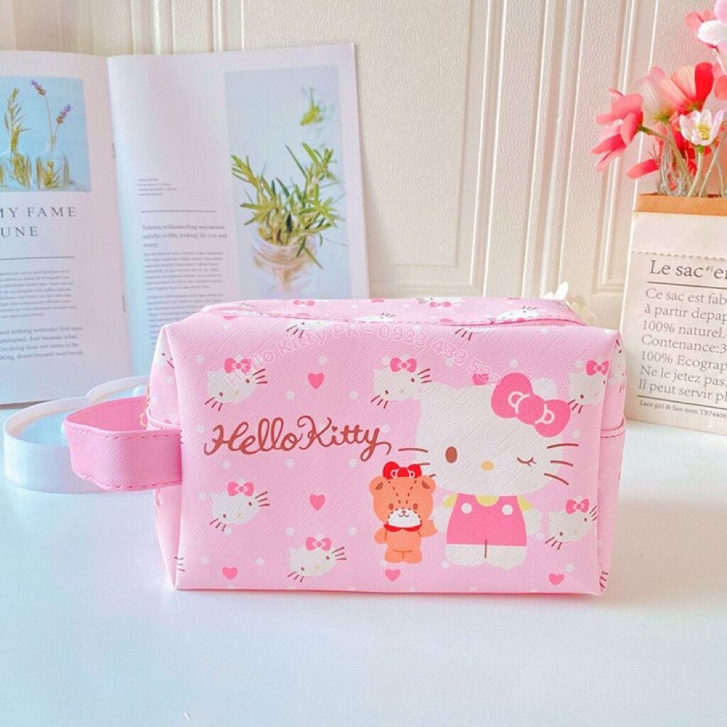 Túi đựng mỹ phẩm, bút viết Hello Kitty Doremon Doraemon