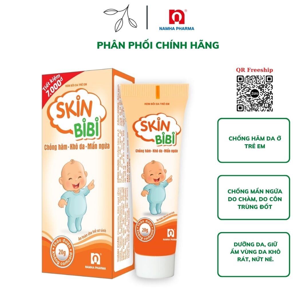 Kem bôi da Skin BIBI Nam Hà hỗ trợ chống hăm, khô da, mẩn ngứa 10g