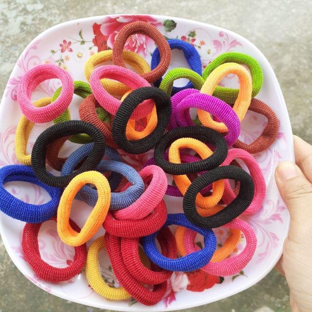 Túi 48 thun cột tóc cở nhỏ (bản 1cm,rộng 4cm)