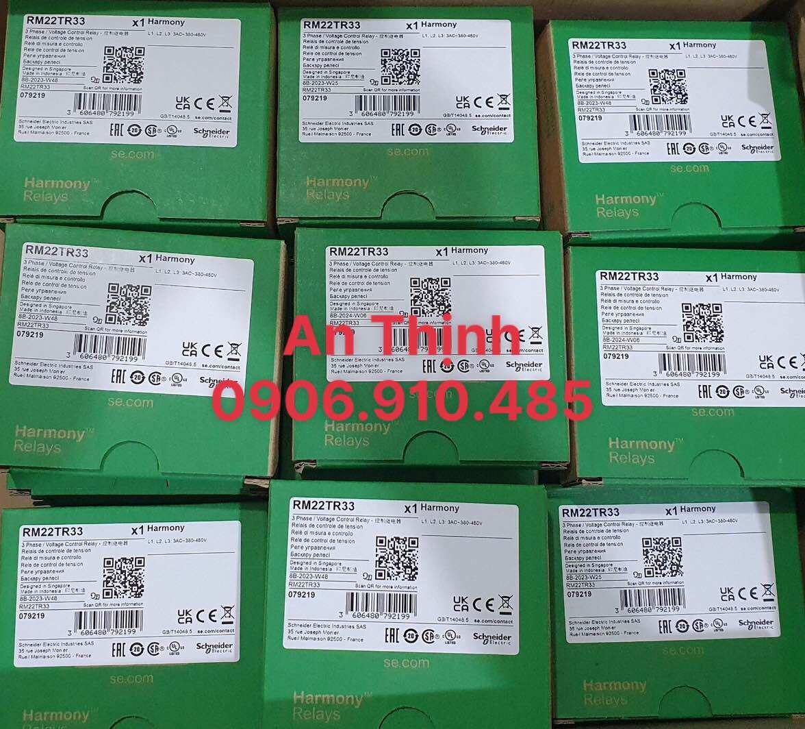 Schneider RM22TR33 Hàng Mới 100% sản xuất 2023 / 2024 Rờ le bảo vệ thấp áp quá áp mất pha ngược pha