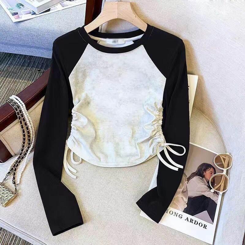 Áo Thun Dài Tay Cho Bé Gái Thời Trang Mỏng Ôm Vừa Vặn Mùa Xuân Thu Áo Thun Cotton Phong Cách Đường P