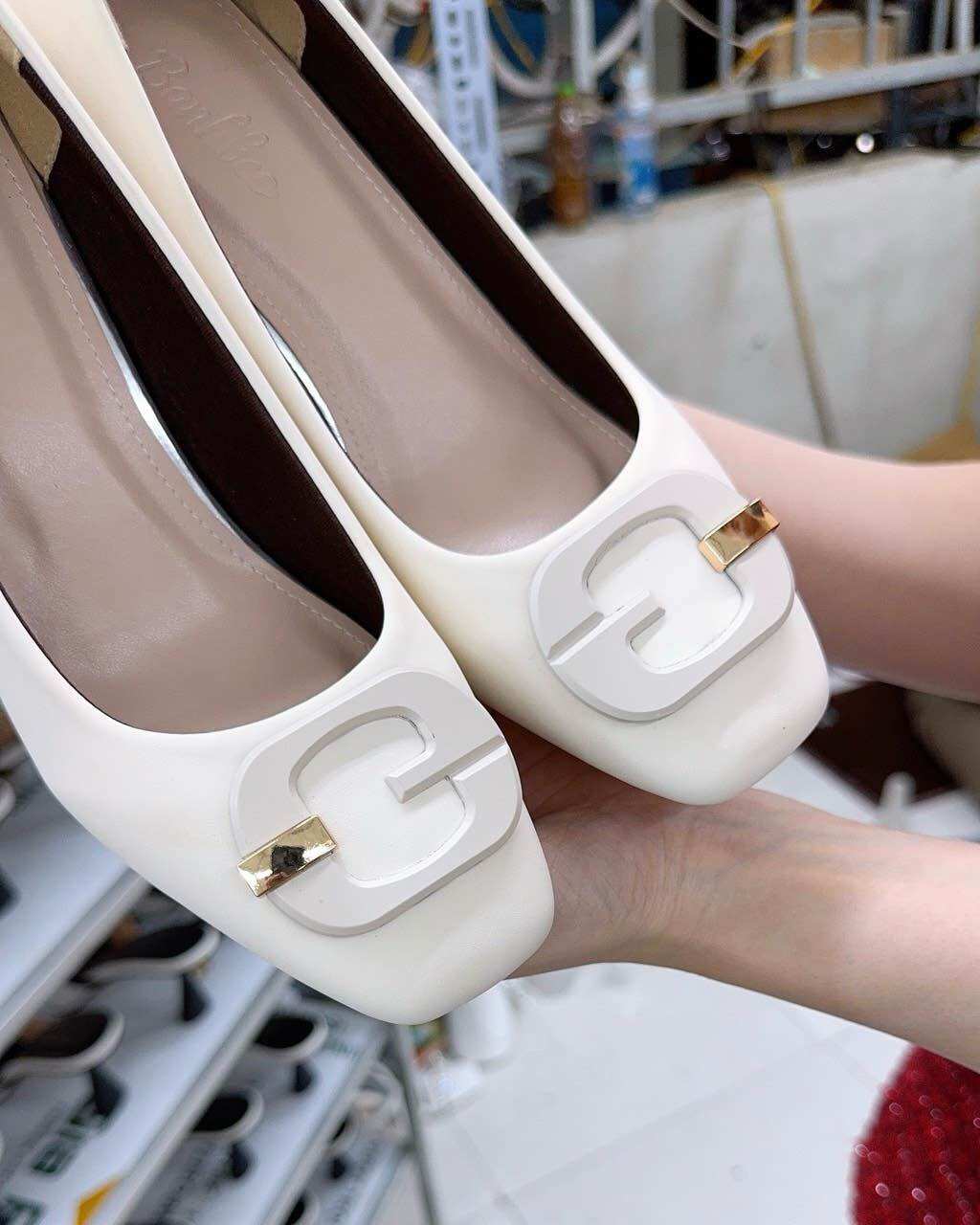 Giày nữ , giày sục búp bê mũi tròn , gót 5p,7p