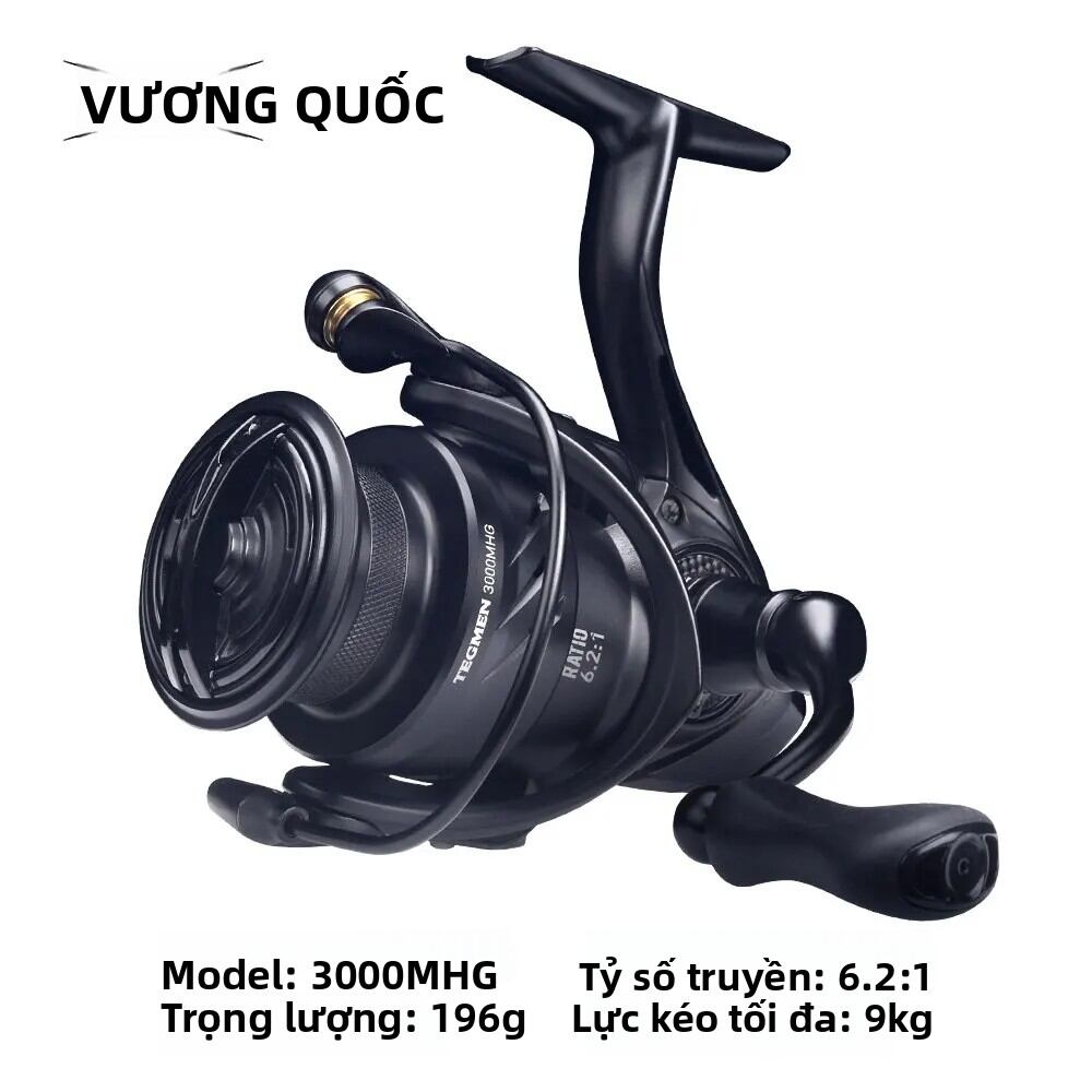 Máy Câu Cá Kingdom Tegmen Spinning Fishing Reel 5.2:1 6.2:1 Tỷ Lệ Truyền Động Tốc Độ Cao 143g Thân M