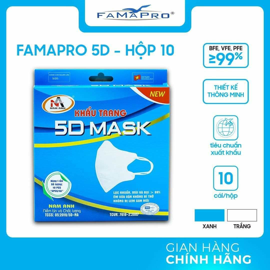Một thùng khẩu trang 5d mask thương hiệu famapro người lớn -1000 cái
