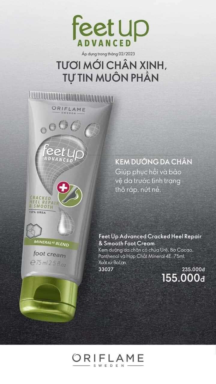 Kem dưỡng da chân, hết nứt gót chân. oriflame thụy điển nhập khẩu chính hãng