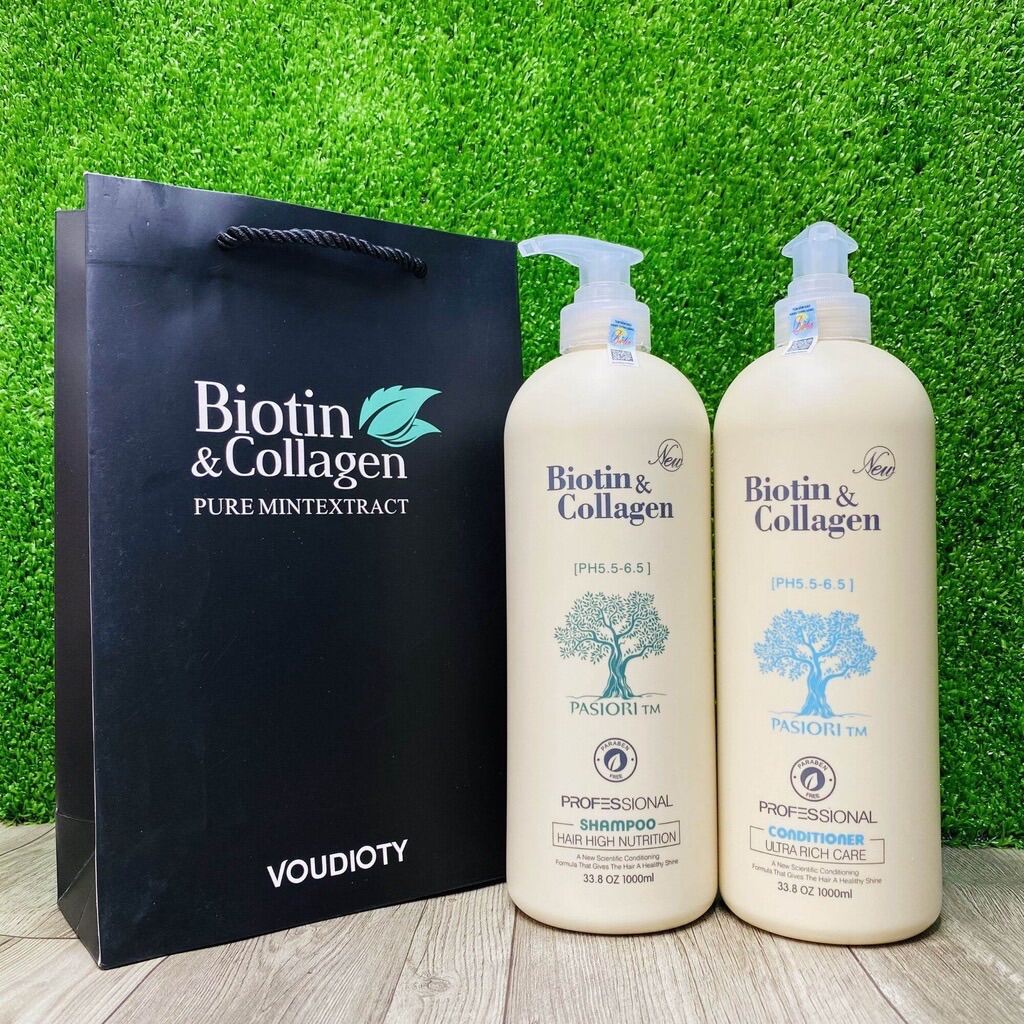 CẶP 2 DẦU GỘI & XẢ BIOTIN COLAGEN trắng giảm rụng tóc