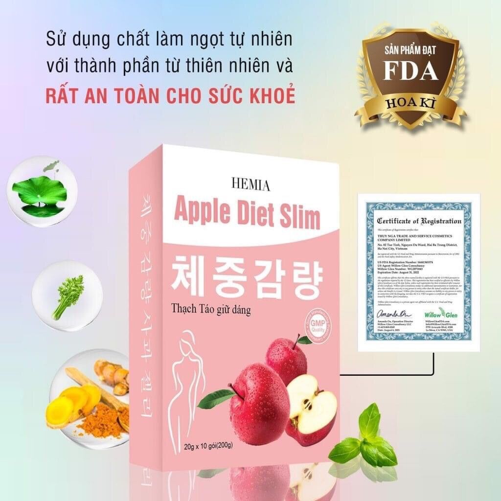 (Chính hãng) Thạch táo vi nấm giảm cân Apple diet slim