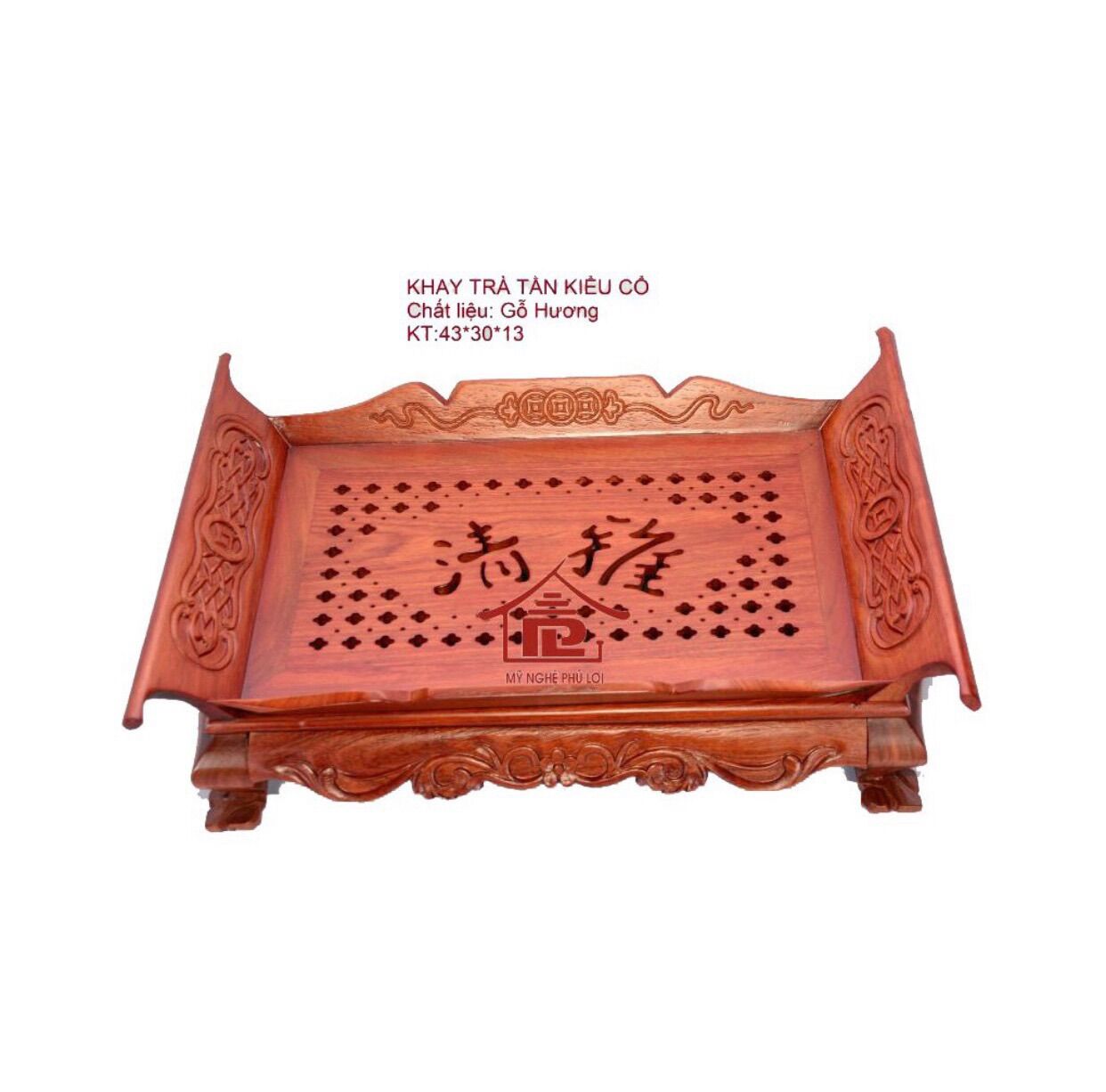 Khay trà thuyền, Khay trà khổng minh gỗ Hương