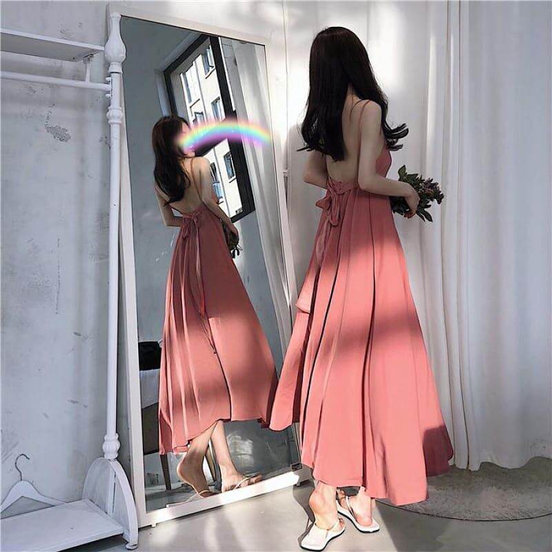 Đầm dây thắt nơ hàng Quảng Châu