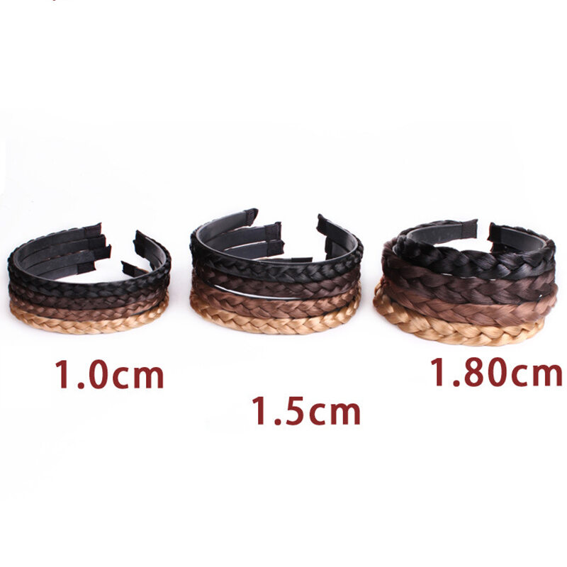 Bờm cài bím tóc màu nâu/đen (bản 1cm/1.5cm/2cm/2.5cm)
